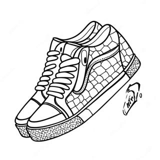 Vans Checkerboard Pattern Shoes Coloring Page 14970-12085