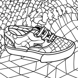 Vans Checkerboard Pattern Shoes Coloring Page 14970-12087