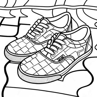 Vans Checkerboard Pattern Shoes Coloring Page 14970-12088