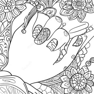 Sparkly Nail Designs Coloring Page 14990-12101