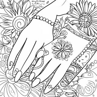 Sparkly Nail Designs Coloring Page 14990-12102