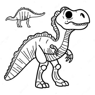 Fossil Dinosaur Skeleton Coloring Page 14999-12106