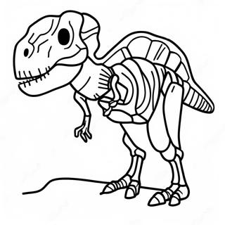 Fossil Dinosaur Skeleton Coloring Page 14999-12107