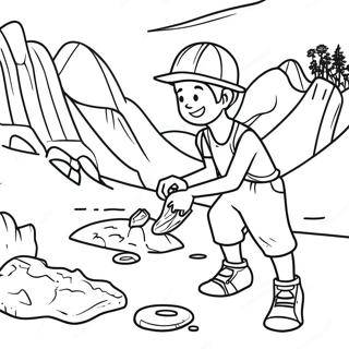 Prehistoric Fossil Excavation Coloring Page 15000-12109