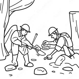 Prehistoric Fossil Excavation Coloring Page 15000-12111