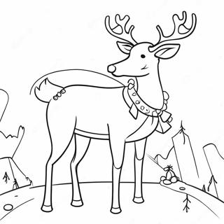 Festive Reindeer Coloring Page 15010-12118