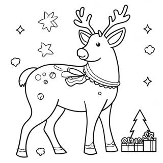 Festive Reindeer Coloring Page 15010-12119