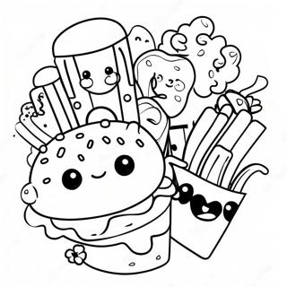 Junk Food Kawaii Food Coloring Pages