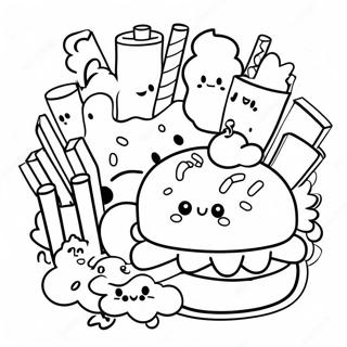 Kawaii Junk Food Coloring Page 1501-1244