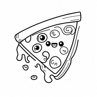 Cute Kawaii Pizza Slice Coloring Page 1502-1245