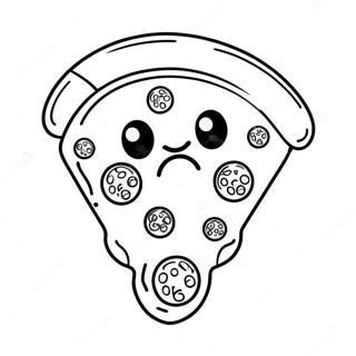 Cute Kawaii Pizza Slice Coloring Page 1502-1247