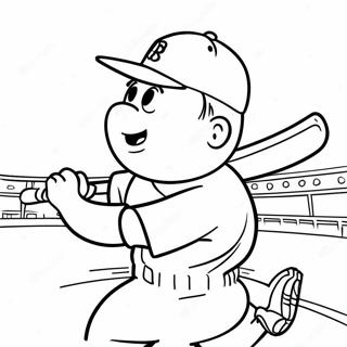 Boston Red Sox Player Swinging Bat Coloring Page 15060-12157