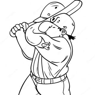 Boston Red Sox Player Swinging Bat Coloring Page 15060-12159