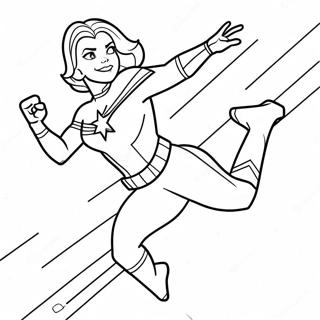 Captain Marvel Action Pose Coloring Page 15069-12163