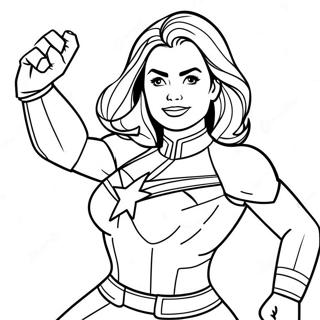 Captain Marvel Action Pose Coloring Page 15069-12164