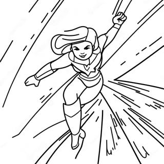 Captain Marvel Flying Through Space Coloring Page 15070-12165