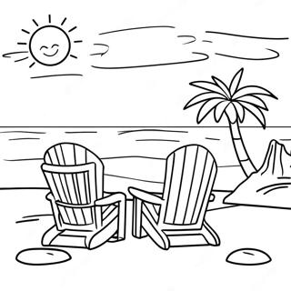 Sunny California Beach Scene Coloring Page 15130-12215