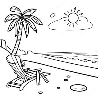 Sunny California Beach Scene Coloring Page 15130-12216