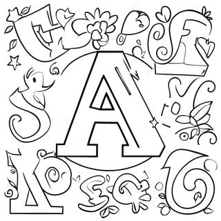 Colorful Alphabet Letter Coloring Page 15160-12240