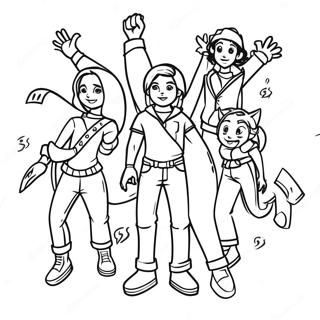 Victorious Characters In Action Coloring Page 15190-12261