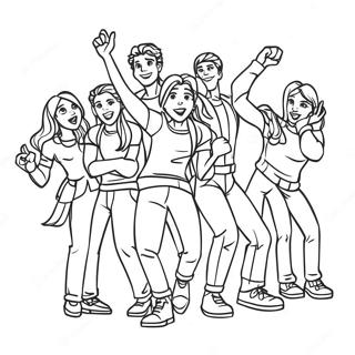 Victorious Characters In Action Coloring Page 15190-12262