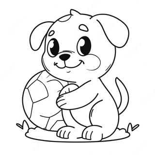 Realistic Cute Puppy Playing With Ball Coloring Page 15209-12278