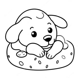 Adorable Realistic Puppy Sleeping Coloring Page 15210-12274