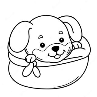 Adorable Realistic Puppy Sleeping Coloring Page 15210-12275