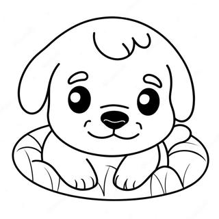 Adorable Realistic Puppy Sleeping Coloring Page 15210-12276