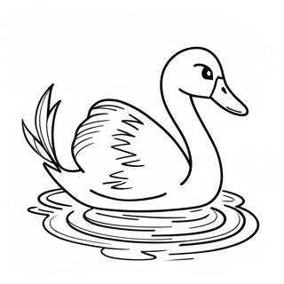 Elegant Swan Swimming Coloring Page 15220-12288