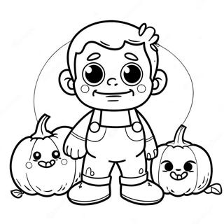 Cute Frankenstein With Pumpkin Coloring Page 1522-1258