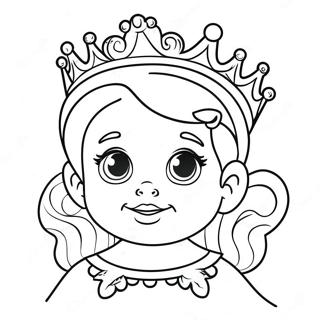 Adorable Baby Princess With Crown Coloring Page 15240-12301