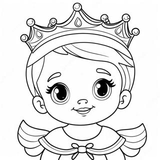 Adorable Baby Princess With Crown Coloring Page 15240-12302