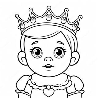 Adorable Baby Princess With Crown Coloring Page 15240-12303