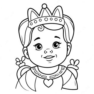 Adorable Baby Princess With Crown Coloring Page 15240-12304