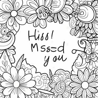 Colorful We Missed You Greeting Coloring Page 15260-12319