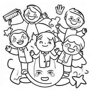 Class Of 2024 Cheerful Students Coloring Page 15270-12325