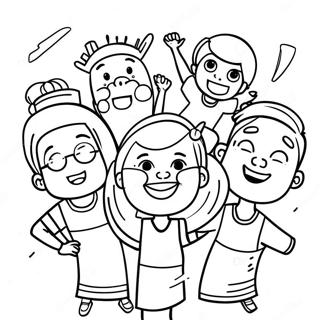 Class Of 2024 Cheerful Students Coloring Page 15270-12328