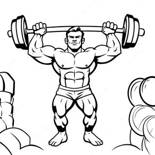 Muscular Man Lifting Weights Coloring Page 15280-12330