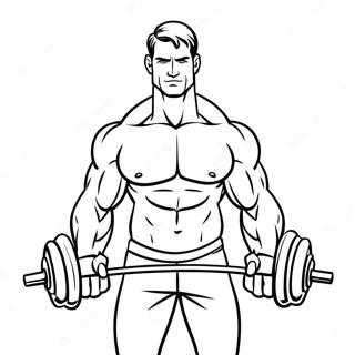 Muscular Man Lifting Weights Coloring Page 15280-12331