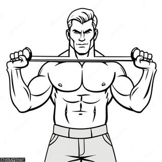 Muscular Man Lifting Weights Coloring Page 15280-12332