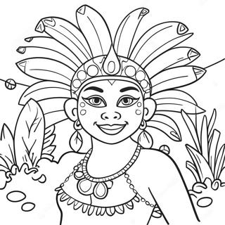 Colorful Brazilian Carnival Scene Coloring Page 15290-12341