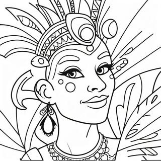 Colorful Brazilian Carnival Scene Coloring Page 15290-12342