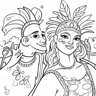 Colorful Brazilian Carnival Scene Coloring Page 15290-12343