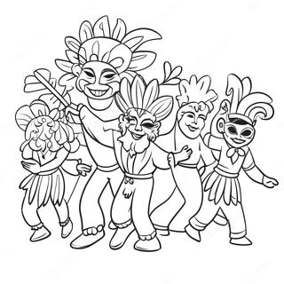 Colorful Brazilian Carnival Scene Coloring Page 15290-12344