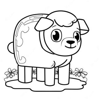 Cute Minecraft Sheep Coloring Page 15300-12349