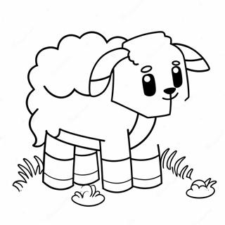 Cute Minecraft Sheep Coloring Page 15300-12351