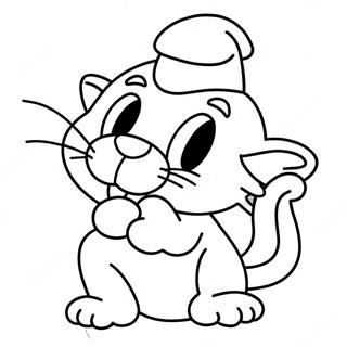 Playful Smurf Cat Coloring Page 15410-12435