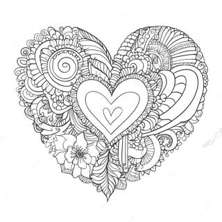 Fancy Heart Coloring Page 1541-1271