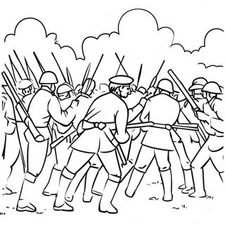 Civil War Battle Scene Coloring Page 15420-12443